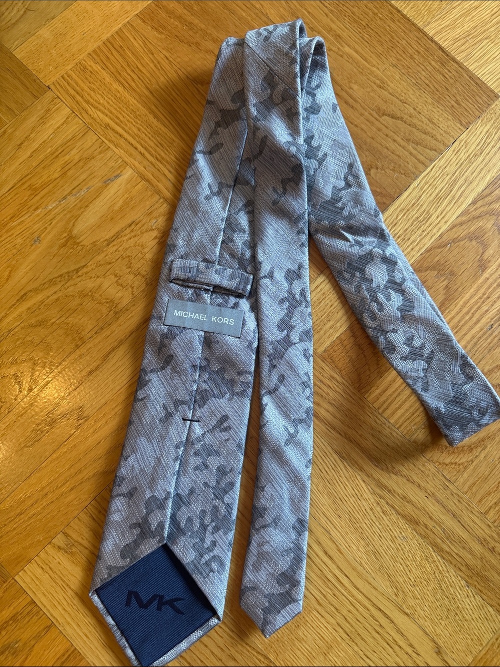Michael Kors Gray Camouflage Silk Tie